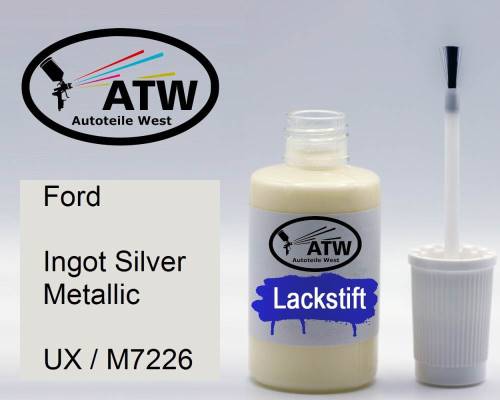 Ford, Ingot Silver Metallic, UX / M7226: 20ml Lackstift, von ATW Autoteile West.